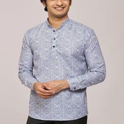 Eleni Trendz Men Cotton Printed Straight Kurta-image-70