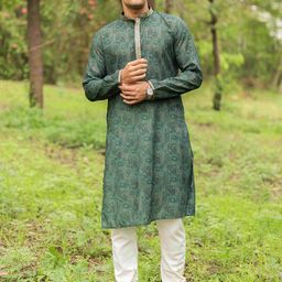Ethnic India Men Printed Thread Work Kurta-picture-47