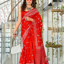 Anouk Floral Pure Cotton Ready to Wear Saree-image-13