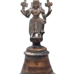 Exotic India Brown Lord Vishnu Handheld Pooja Bell-image-58