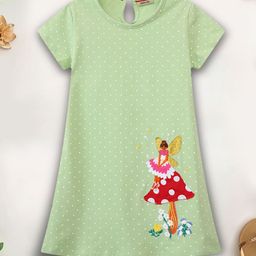 INCLUD Girls Polka Dot Printed A-Line Dress-58