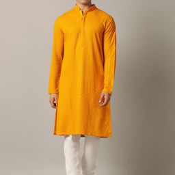 THE KURTA COMPANY Men Embroidered Kurta-image-86