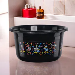 Aura Black Abstract Plastic Bath Accessories Set-image-80