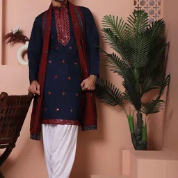 Jompers Floral Embroidered Sequinned Straight Kurta With Salwar & Dupatta-27