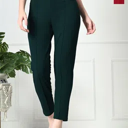 Brainbees Women Pack Of 2 Smart Skinny Fit High-Rise Trousers-picture-0