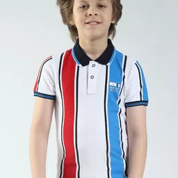Monte Carlo Boys Striped Polo Collar T-shirt-image-89