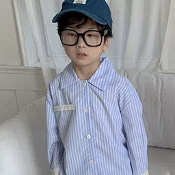 LULU & SKY Unisex Kids Opaque Striped Casual Shirt-image-18