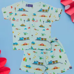 FASHION GRAB Infant Kids Printed Pure Cotton Shirt With Shorts-image-69