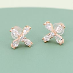 Kushal's Fashion Jewellery Rose Gold-Plated Party Zircon Classic Studs Earrings-image-45