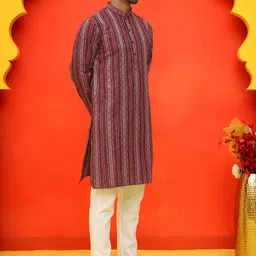 Jompers Men Regular Pure Cotton Kurta with Pyjamas-picture-8