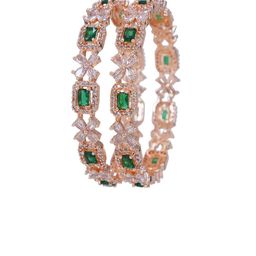 Anouk Set Of 2 Rose Gold-Plated American Diamond Studded Bangles image 4