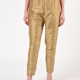 FLOREOS Women Textured Comfort party wear silk pant with lining-picture-15