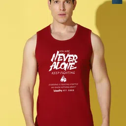 WOOSTRO Pack Of 2 Printed Combo Cotton Gym Vests VWS26(ALONE MAROON)(RUN PEACOCK)-image-64