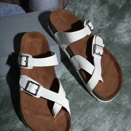 MOZAFIA Women Buckled Open Toe Casual Flats-34