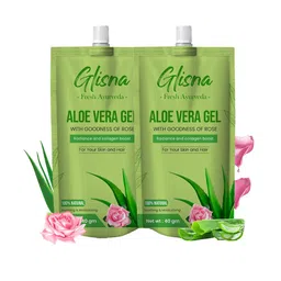 GLISNA Set Of 2 Aloe Vera Gel With Rose Extract- 40 g Each-50