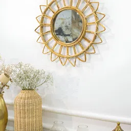 AJAARA Aadikrit Beige Sunflower Design Mirrors-37