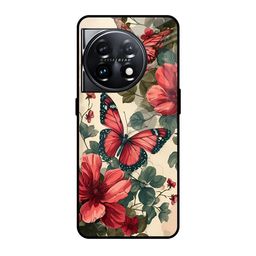 QRIOH Floral Printed OnePlus 11 5G Back Case Mobile Accessories-image-94