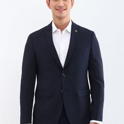 Allen Solly Slim-Fit Notched Lapel Single Breasted Formal Blazer-picture-3