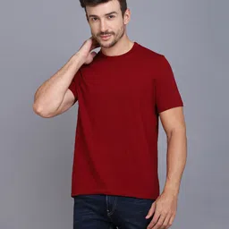 WOOSTRO Men Solid Round Neck Cotton Slim Fit T-shirt-image-90