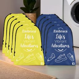 Aura Yellow & Blue 10 Pieces Printed Foldable Laundry Bags-1