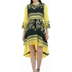 YLCOMPANY Print Flared Sleeve A-Line Dress-image-96