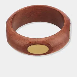 ATIBELLE Set of 3 Gold-Plated Wooden Bangles image 3