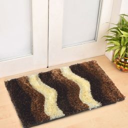 Myntra Elegant Home Brown & White Abstract Anti-Skid Doormats-15