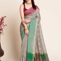 DIVASTRI Woven Design Zari Silk Blend Saree-image-99