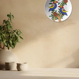 THE QUIRKY HOME White & Blue Two Birds Printed Ceramic Wall Plates-image-8