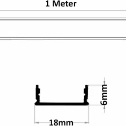 abaj Rectangular Surface 1Meter Profile Channels Without LED Straight Linear(18x6mm) 0 W 1 cm Tube Light image 2