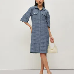 HOUSE OF S Lace Shirt Midi Dress-image-40