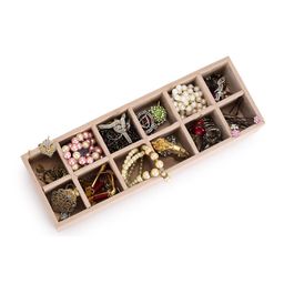 AZYEEA Cream-Coloured Set of 1 Regular Jewellery Organiser Organisers-image-91