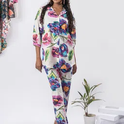 Moda Rapido Printed Three-Quarter Sleeves Pure Cotton Shirt With Trouser-picture-30