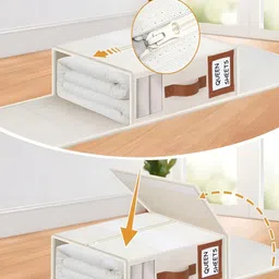 HOUSE OF QUIRK Beige Set of 4 Regular Drawer Organiser Organisers image 5
