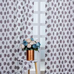 Parda Online White & Brown Set of 2 Sheer Long Door Curtain-image-70
