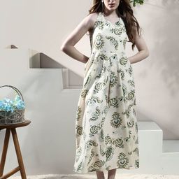Boho By Athena Bohemian Print Halter Neck Linen A-Line Maxi Dress-picture-40