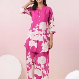 Autumn Lane Women Printed Cotton Tunic with Palazzos-image-38