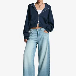 Bershka Pure Cotton Wide-Leg Jeans-picture-43