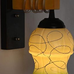SOMIL Green Glass Cylinder Printed Wall Lamps-image-69