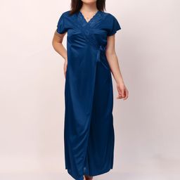 CHUI MUI Pack of 2 Satin Maxi Nightdress with Robe-image-10