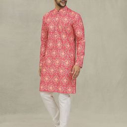 Arihant Rai Sinha Men Floral Printed Thread Work Kurta-picture-31