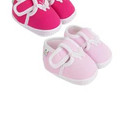 NESKA MODA 0 To 6 Months 2 Pair Set Butterfly Velcro Newborn Soft Skin-Friendly Cotton Baby Booties-image-95