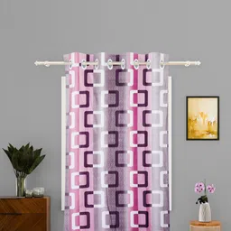 Myntra Elegant Homes Pink & Purple Geometric Printed Door Curtain-image-60