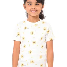Nuego Girls Floral Printed Bio Finish T-shirt-image-64