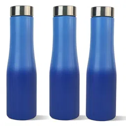 The Better Home Blue & Silver-Toned 3 Pieces Stainless Steel Water Bottles-1 L Each-image-77