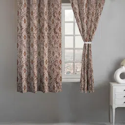 Lunar Days Grey Set of 2 Floral Room Darkening Window Curtain-46