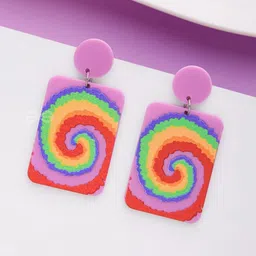 EVERSTYLISH THE CARNIVAL COILS Geometric Shaped Drop Earrings-47