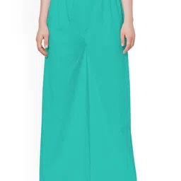 SRISARAS Women Geometric Embroidered Regular Fit Mid-Rise Cotton Trousers-picture-2