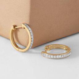 Mia by Tanishq 18KT Yellow Gold Natural Diamond Hoop Earrings - 3.423 gm-picture-10