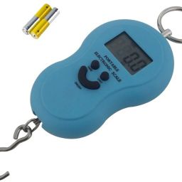 Qozent 50KG PORTABLE HANGING LUGGAGE WEIGHT MACHINE WITH HOOK FOR WEIGHING HOUSEHOLD ITEMS Weighing (Sky Blue)Scale Smiely - with Batteries Weighing Scale-image-4